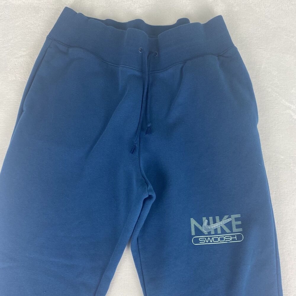 Nike Jogger Sweatpants Womens Large Blue Logo Swoosh Pockets Athletic Casual - Picture 3 of 10